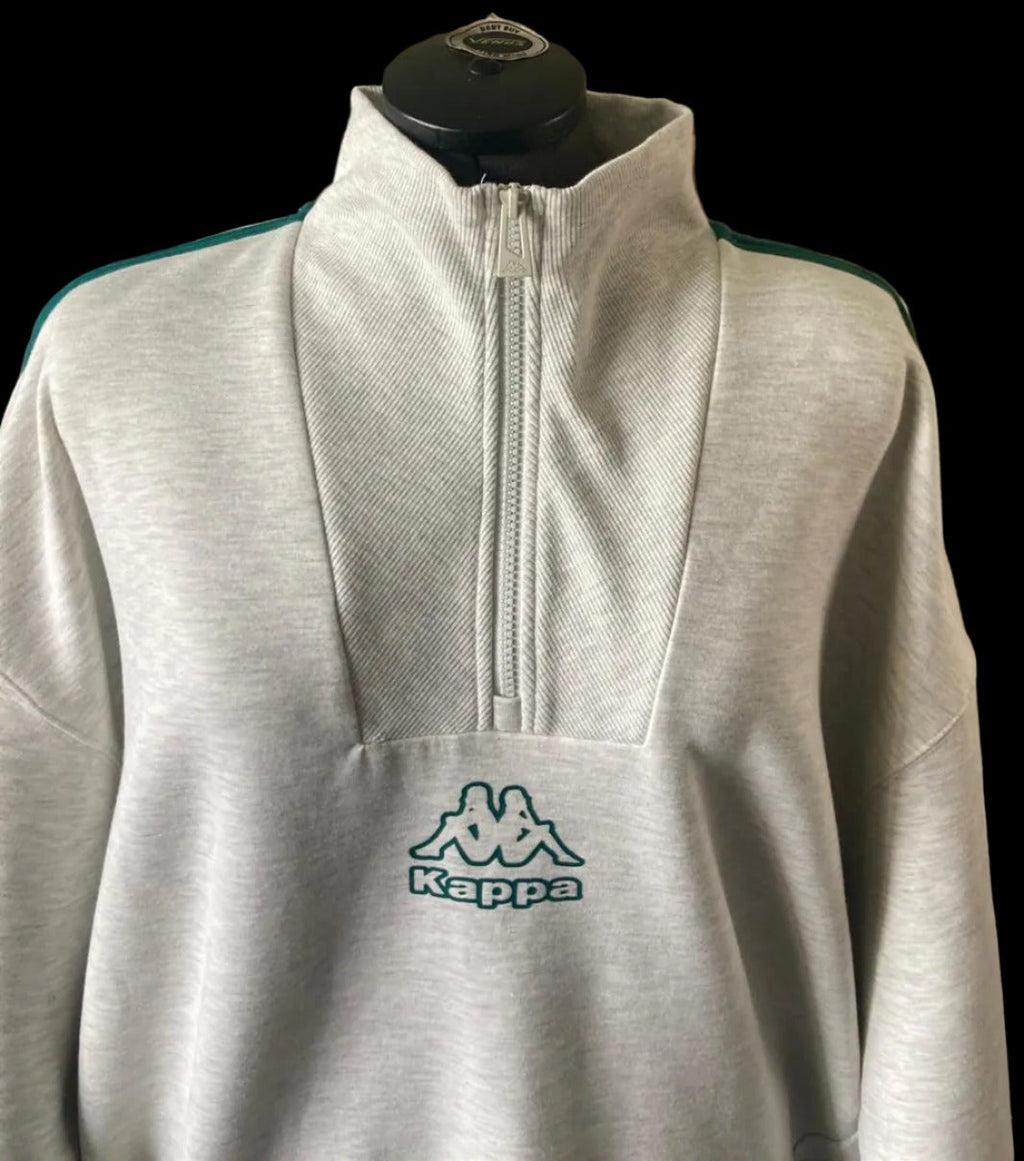 Kappa unisex sweatshirt light grey front view with logo