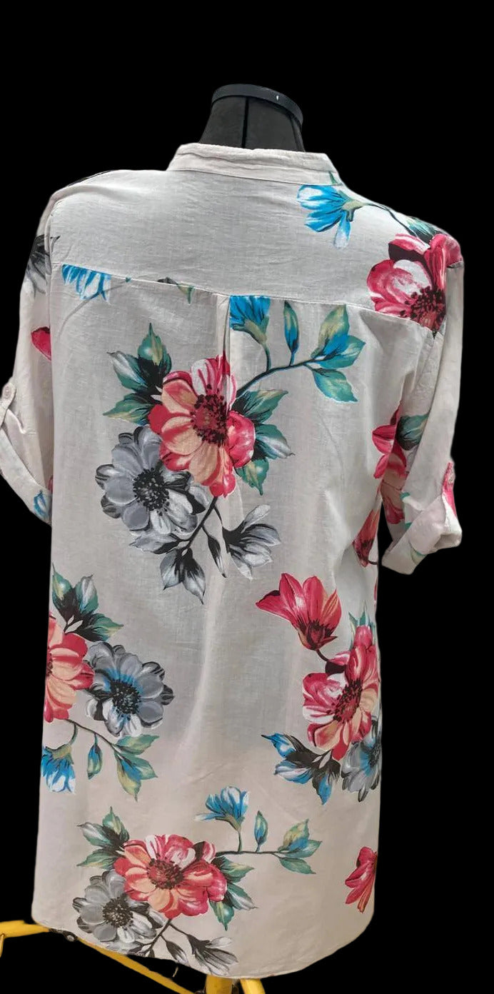 Back view of floral beach tunic