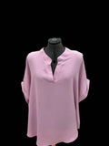 Pink tunic blouse for office to evening style