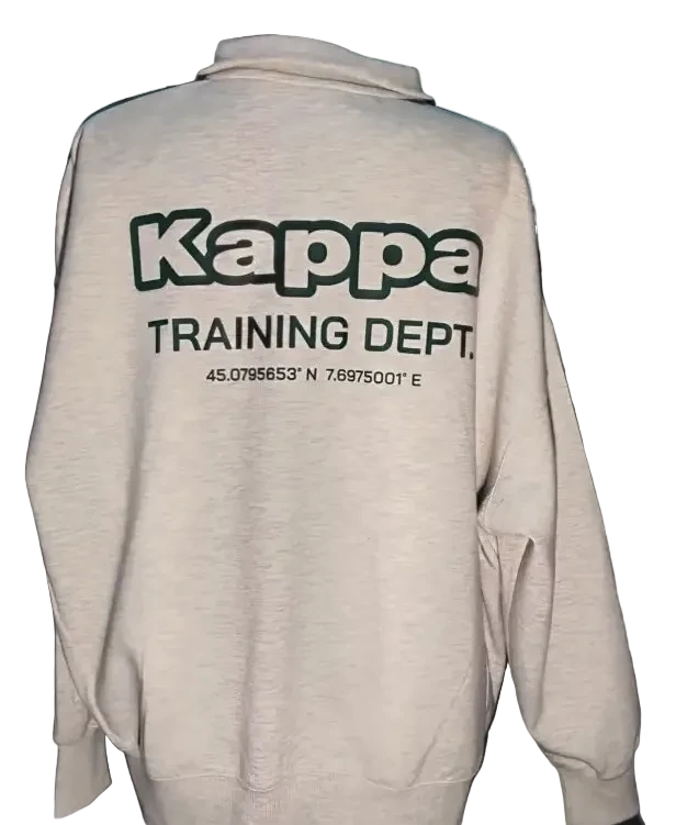 Back view of Kappa sweatshirt with training department print