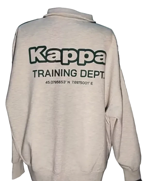 Back view of Kappa sweatshirt with training department print
